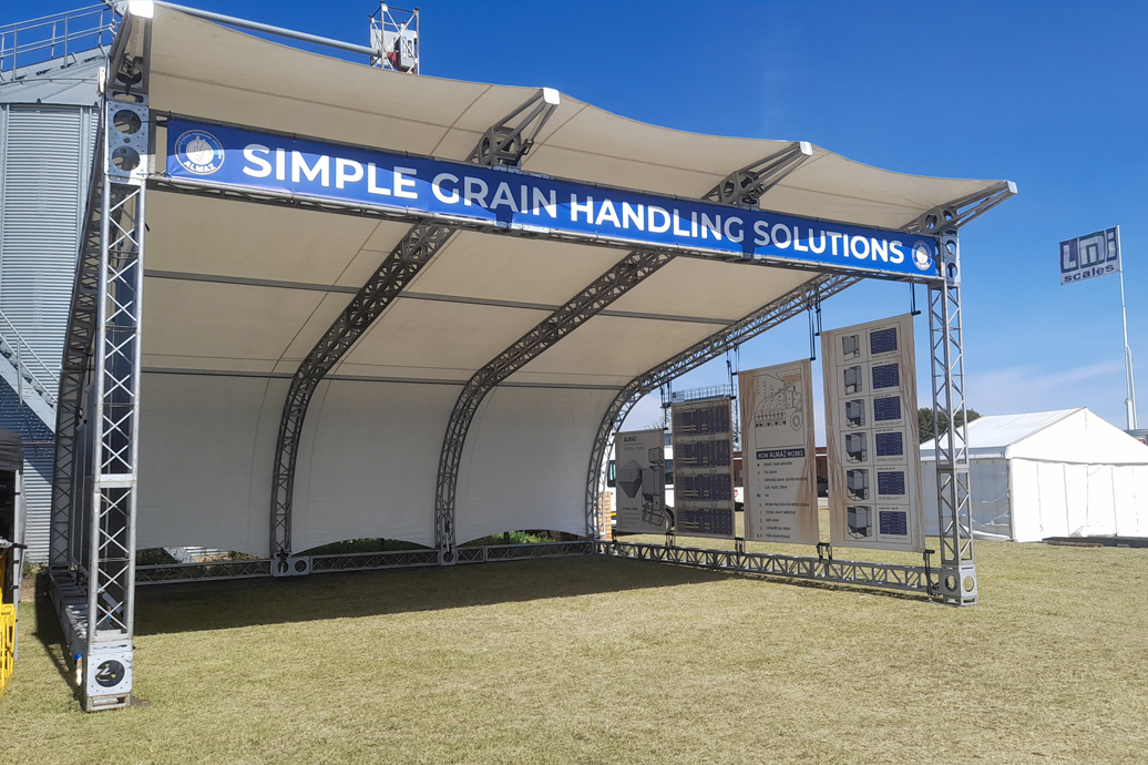 Out of town , NAMPO , Bothaville. Agricultural exhibition structure